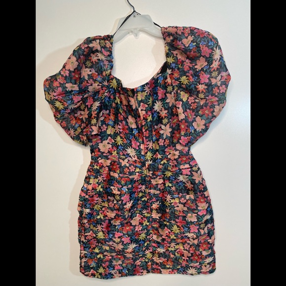 #40 C/MEO Black Garden Floral Mini Dress size M - Picture 5 of 11